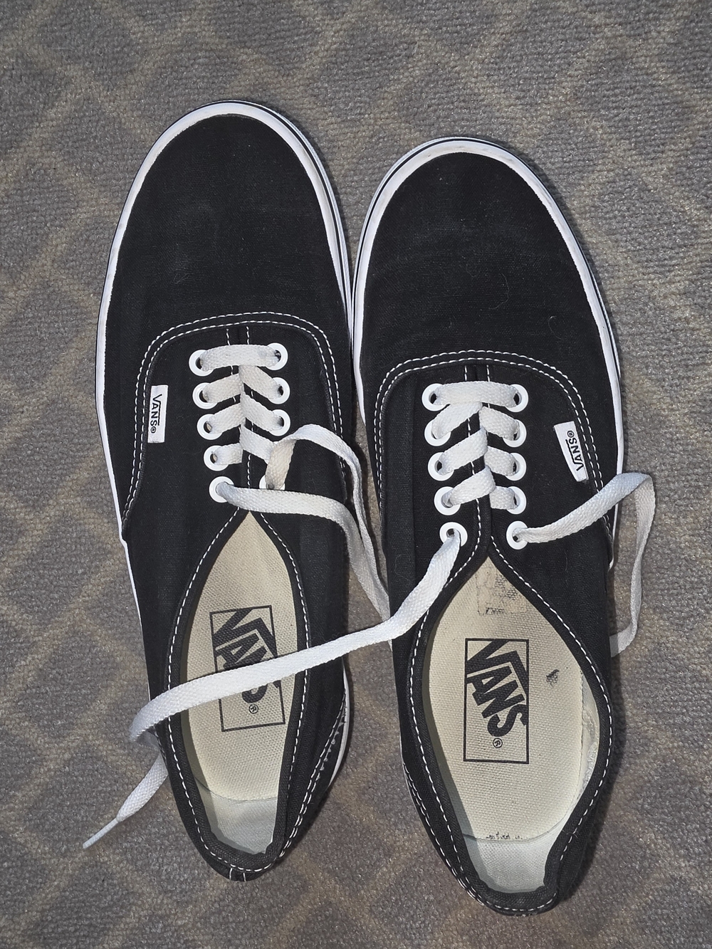Vans Black and White Canvas Low-Top Sneakers